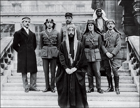 Faisal and party, including Lawrence, at Versailles