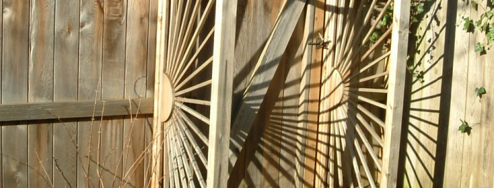 Cedar fence in the sun