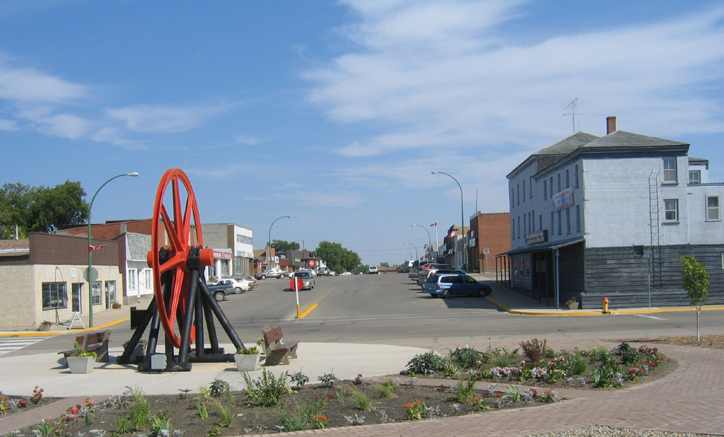 The main street of Esterhazy, Saskatchewan
