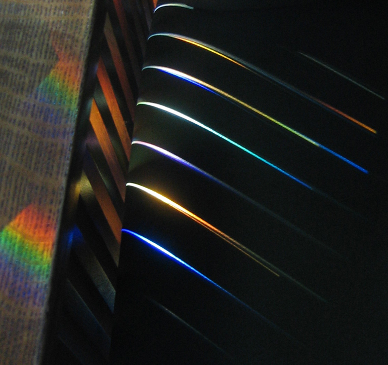 Rainbows on wood and leather chair