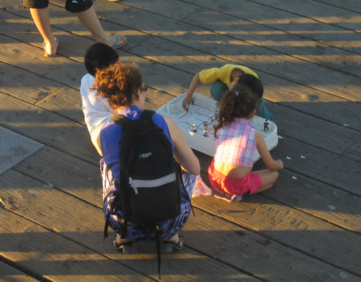 table-hockey on the dock