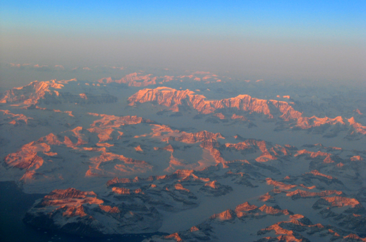 East coast of Greenland from the air