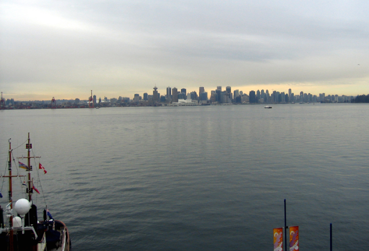 Looking south across Vancouver Harbor from Lonsdale Quay