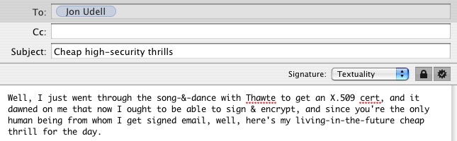 Secure email composition window