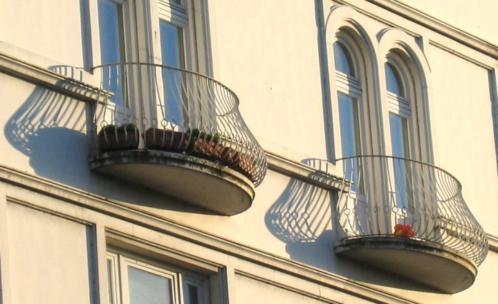 Enshadowed Hamburg balconies
