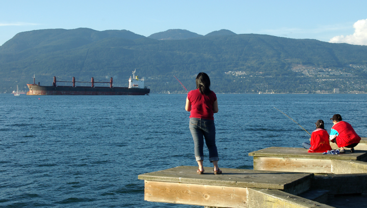 Fishing from Jericho Beach pier, Vancouver