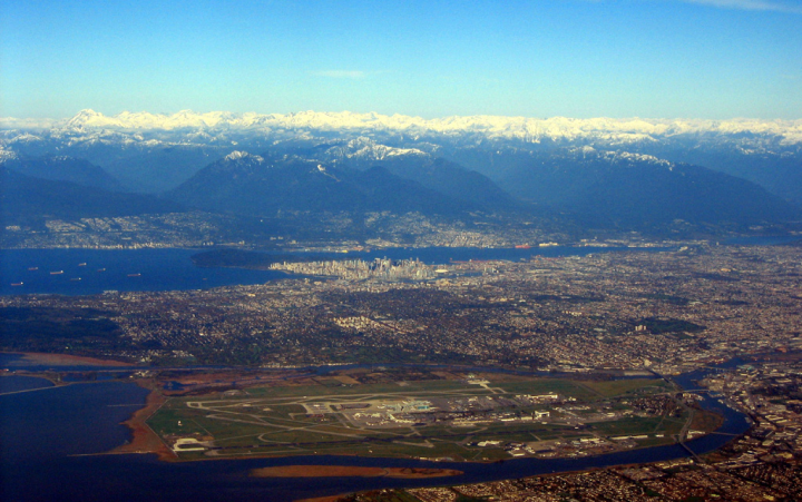 Aerial shot of Vancouver