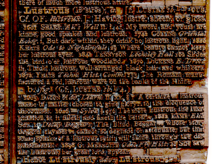 Detail of Oxford English Dictionary plate Detail of Oxford English Dictionary plate