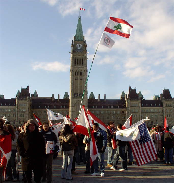 Free Lebanon demonstration in Ottawa, Canada