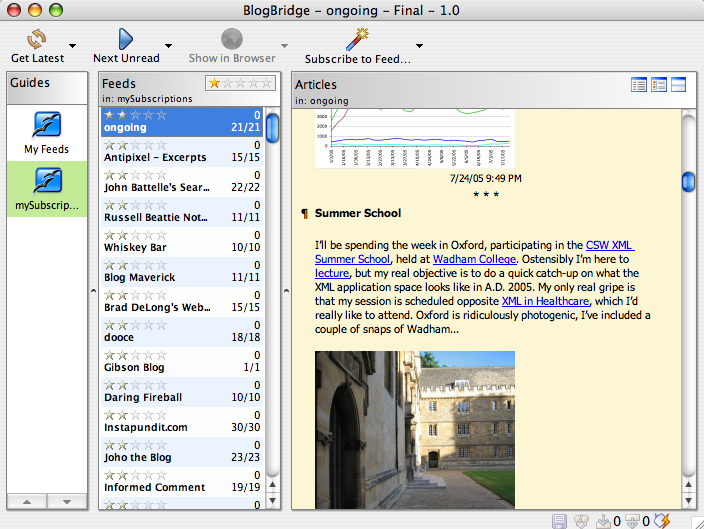 BlogBridge feed reader