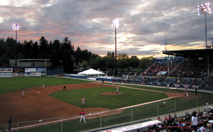 Sunset at Nat Bailey Stadium, Vancouver