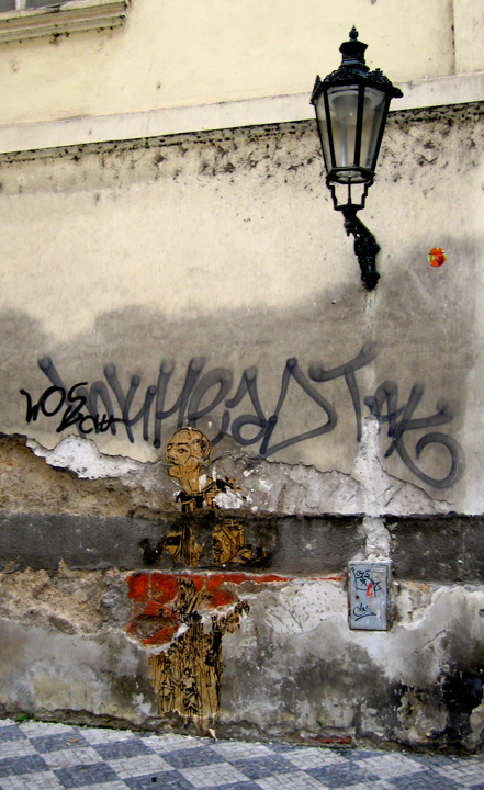Street-lamp and graffiti, Prague