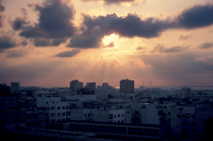 Partial eclipse of the sun over Casablanca, Morocco