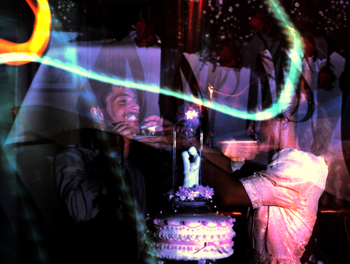 Blurry double exposure of a wedding Blurry double exposure of a wedding