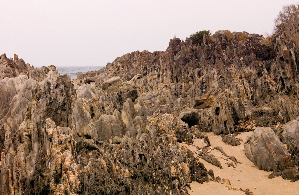 Weathered oceanfront rocks near Cape Conran