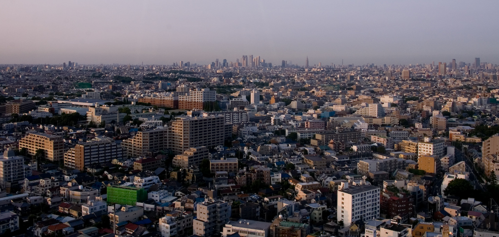 Central Tokyo, seen from Southwest Tokyo