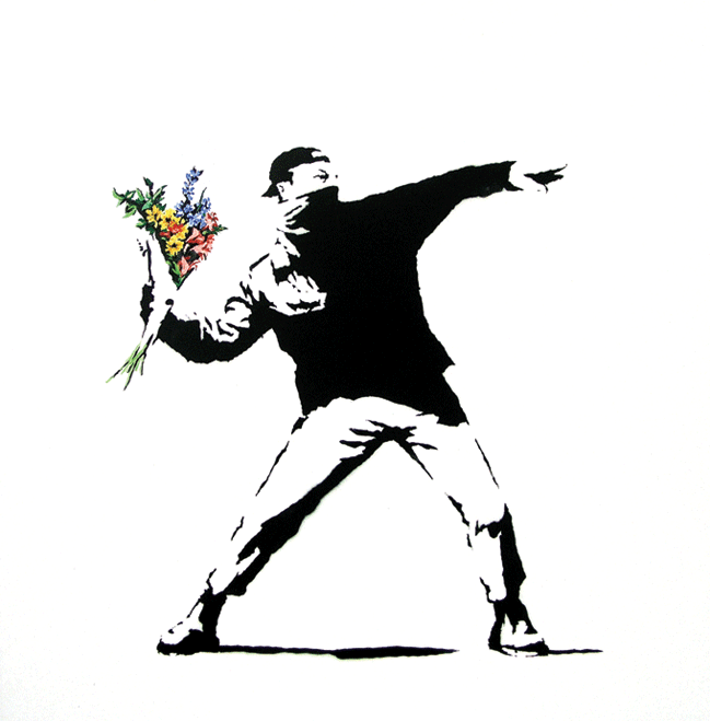 Flowerchucker, by Banksy