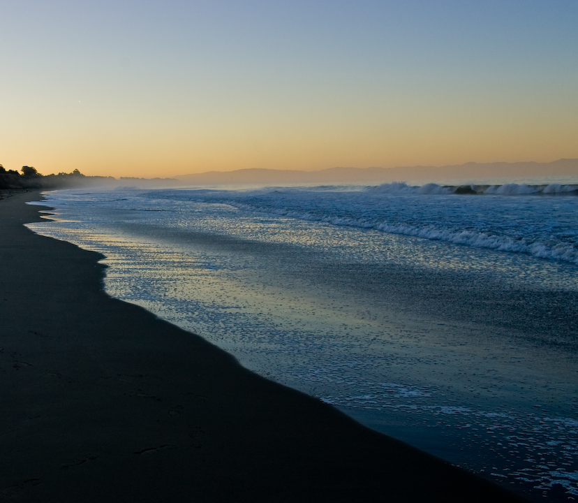 Pacific waves at sunrise