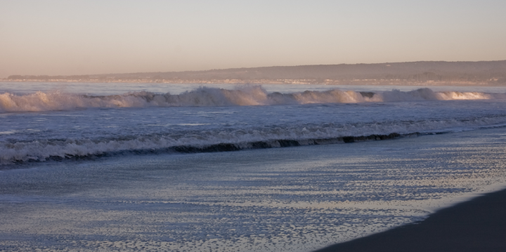 Pacific waves at sunrise