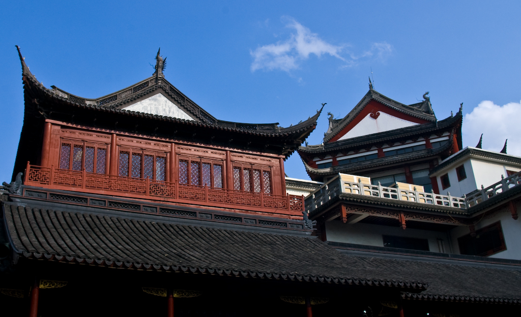 Skyline of the Shanghai City Temple cloister