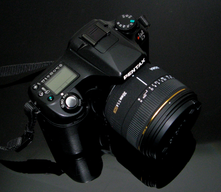 Pentax DSLR with Sigma 30mm F1.4 lens