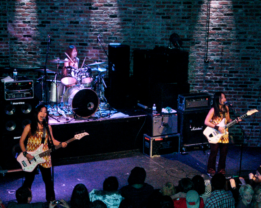 Shonen Knife on stage in Vancouver