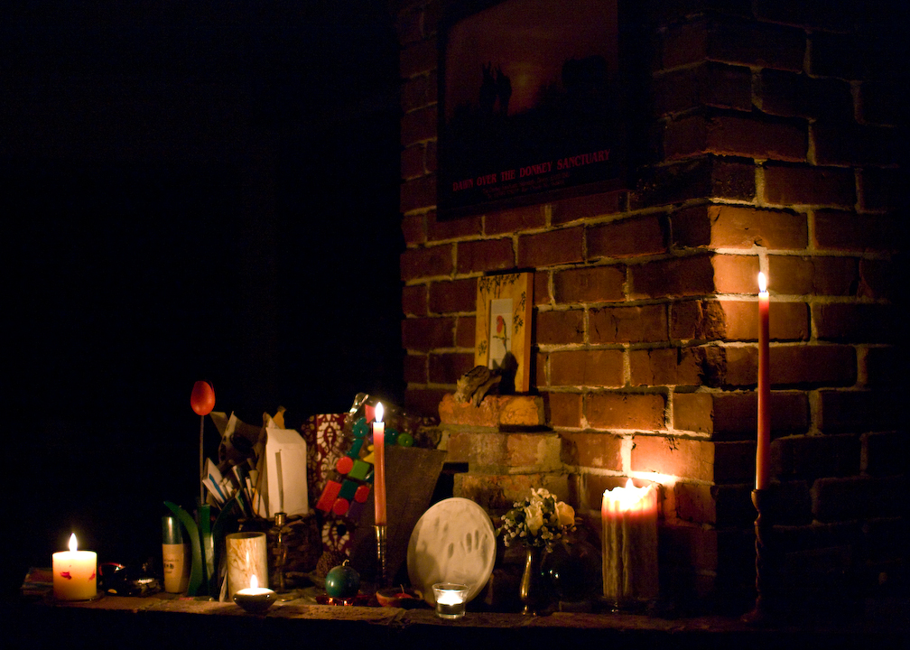 Candles on the mantle, light for Earth Hour 2008