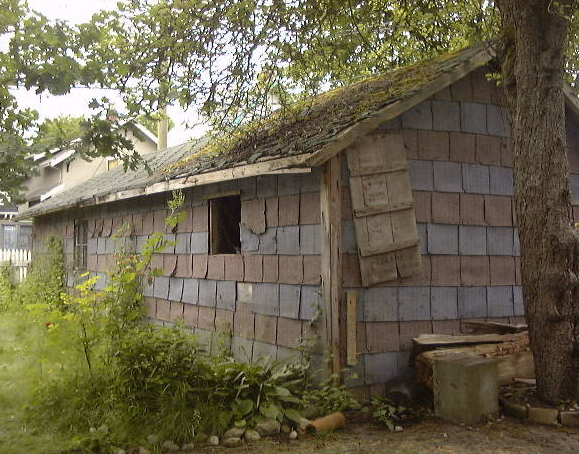 Tumbledown garage