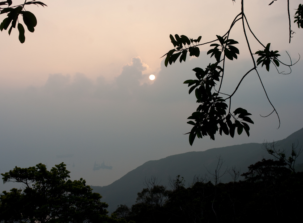 Sunset looking toward Aberdeen from Hong Kong’s Victoria Peak