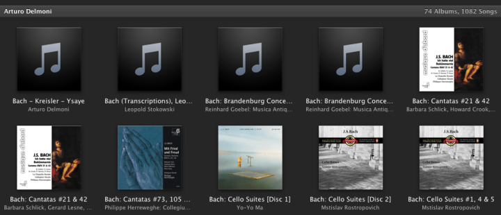 iTunes ‘Albums’ mode display