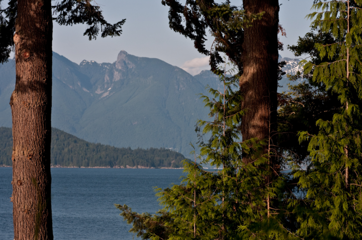 Trees and Mountains looking northeast from Keats Island