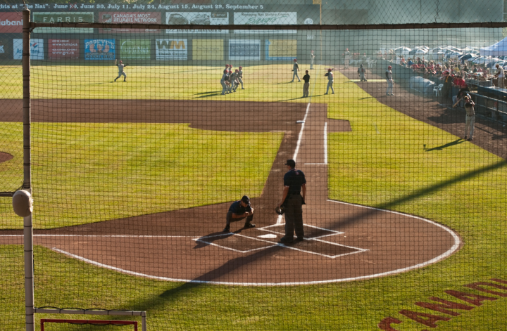 Pre-game warmup at Nat Bailey stadium