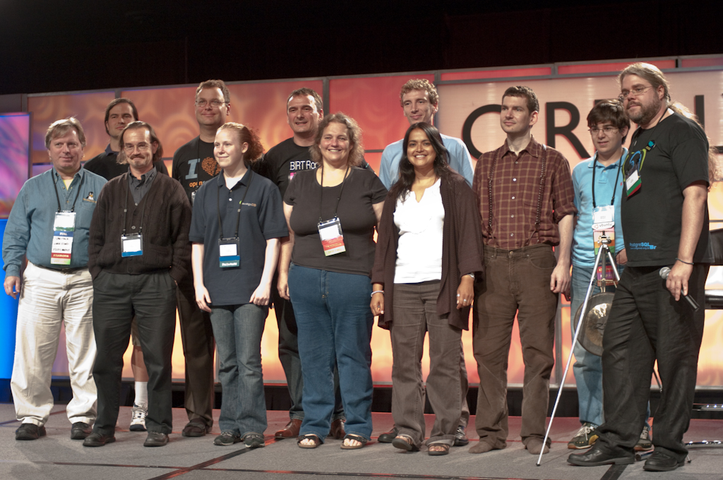 Lightning-talk presenters at OSCON 2009