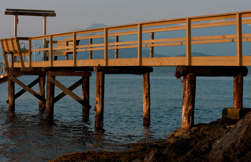 Keats Island dock in the sunset