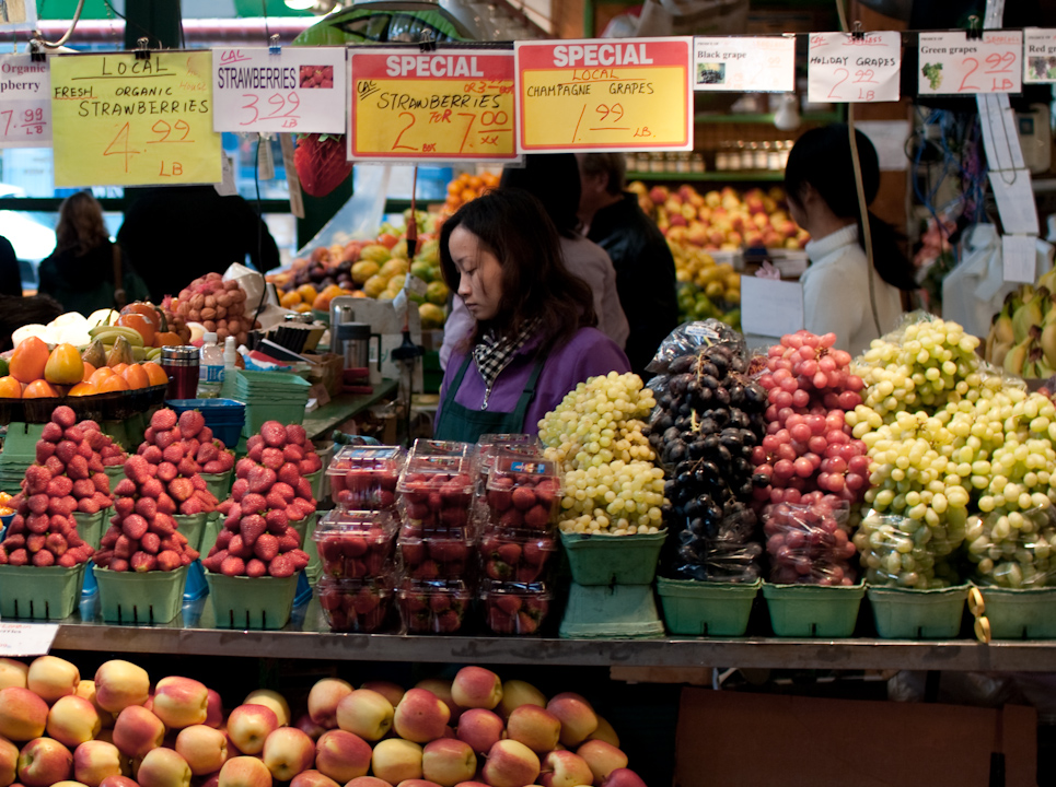 Inside at Granville Island market