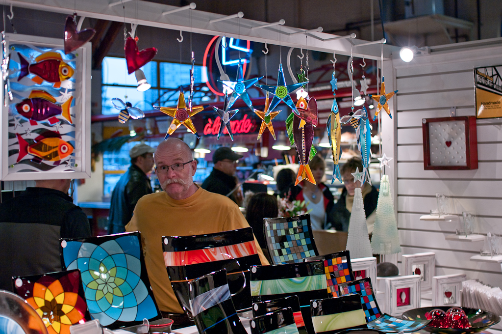 Granville Island market on a dark November Sunday