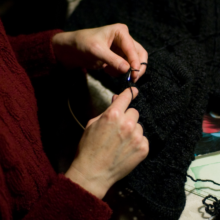 Lauren knitting
