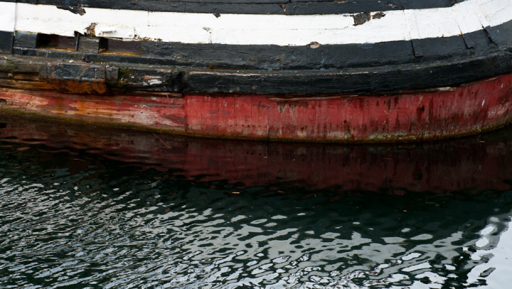 Old boat hull in the harbor at Gibsons Landing
