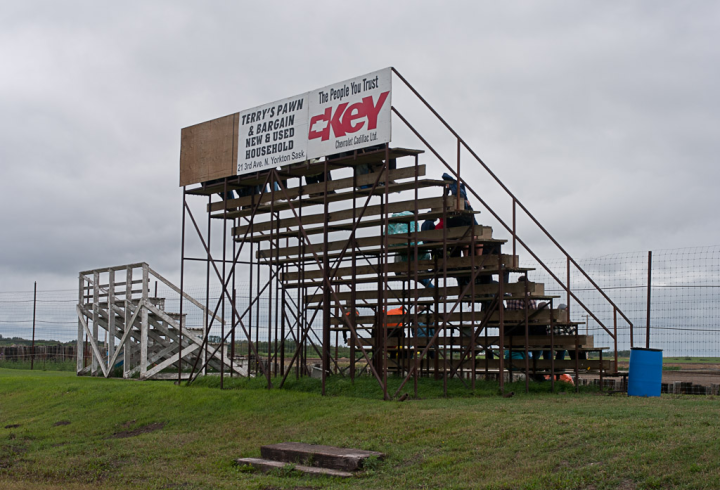 The stands at the stock-car races.