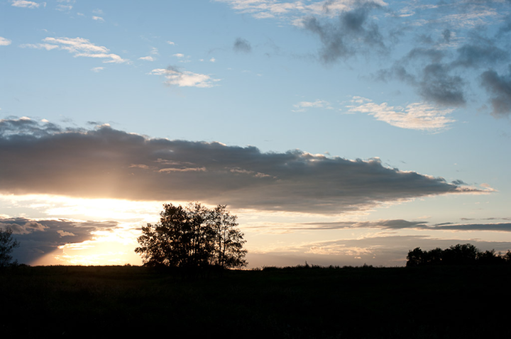 Prairie skies at sunset