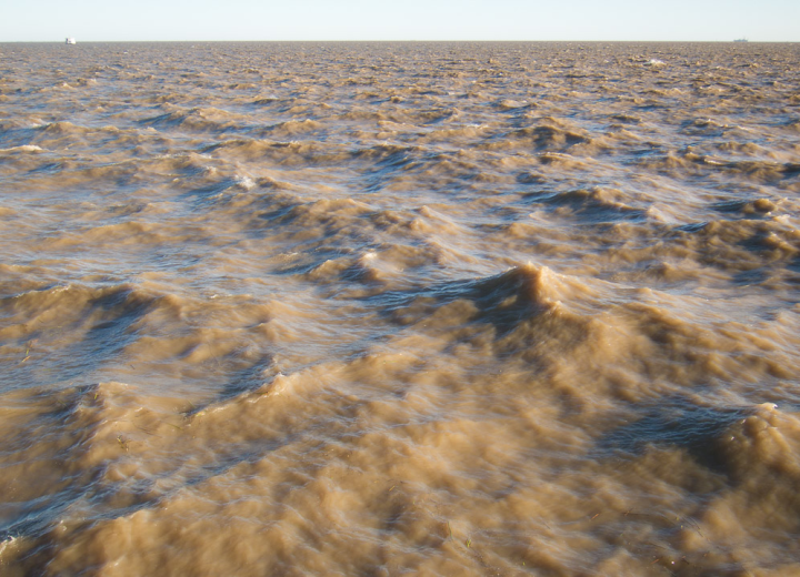 The Rio de la Plata after a couple of days of wind