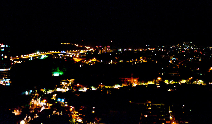 Santiago de Chile’s lights from the top of the W hotel