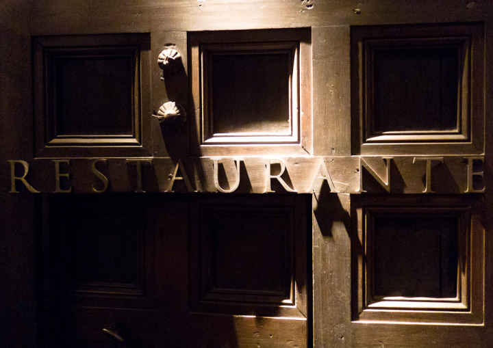 Restaurant door in Barcelona
