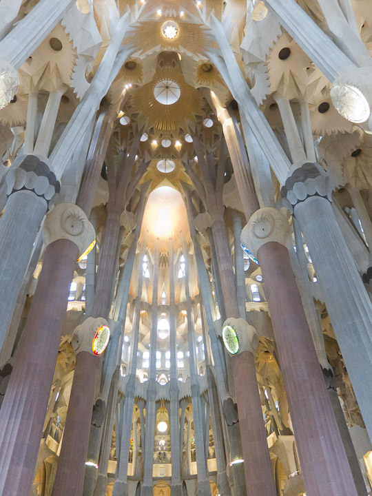 Sagrada Familia, looking up over the altar