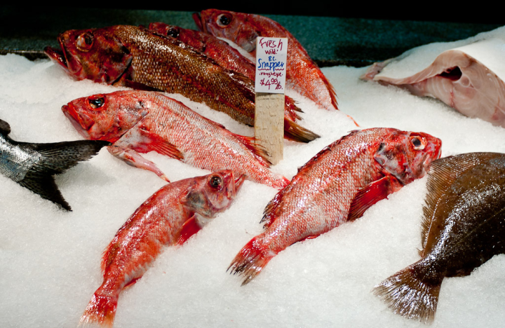Fish for sale at Lonsdale Quay market