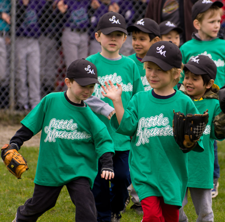 Little Mountain Baseball little leaguers in the opening-day march