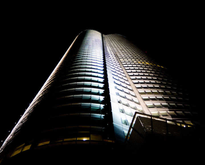 A tower in Roppongi Hills, looking up