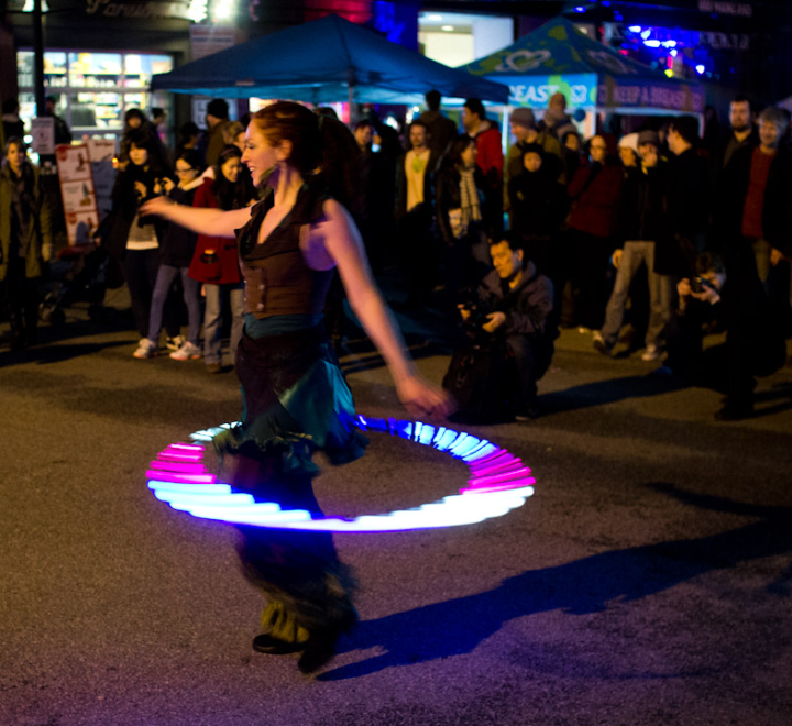 Neon hula hoop dancer