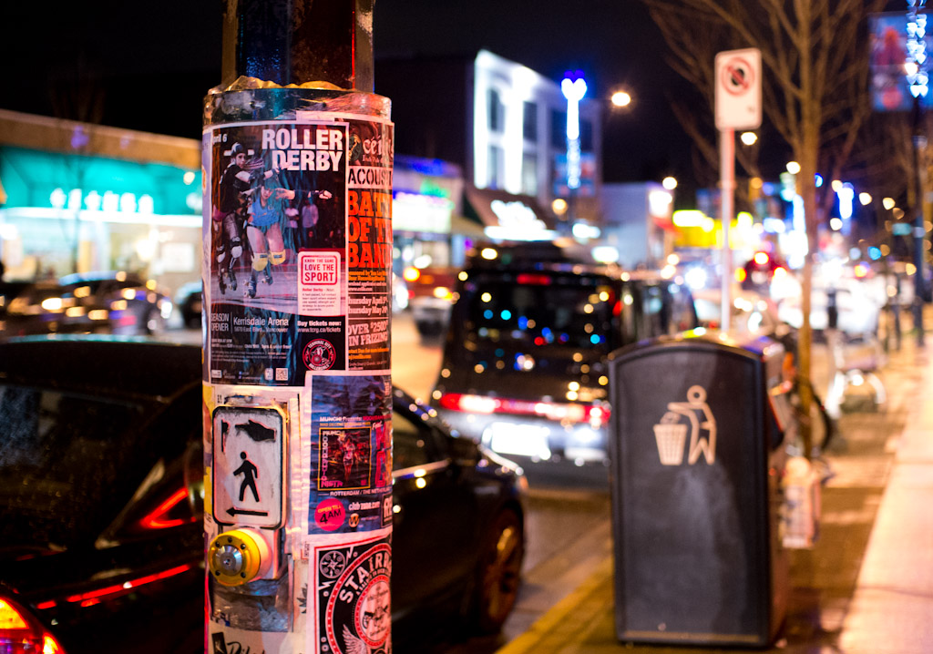 Cambie & 17th in Vancouver at night