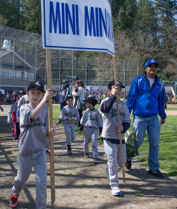 The Mini Minor A division at Little Mountain Baseball Opening Day